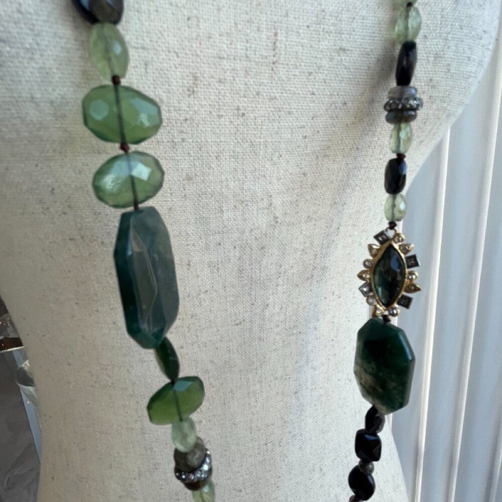 NWT ALEXIS BITTAR 50" Crystal & Stone Station Necklace - Picture 4 of 10